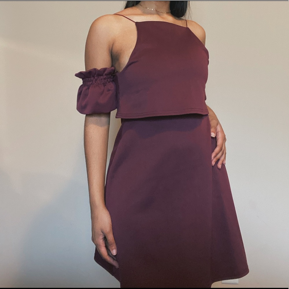 Oxblood scuba dress
